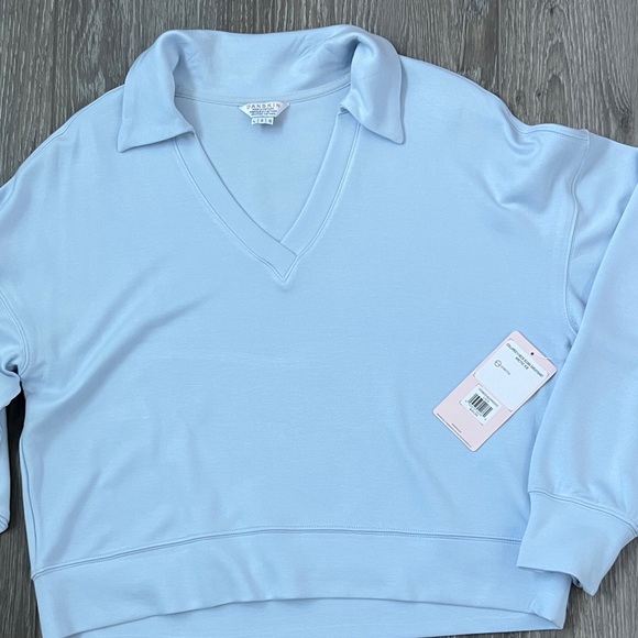 Danskin Sky Blue V-Neck sweatshirt - Picture 3 of 3